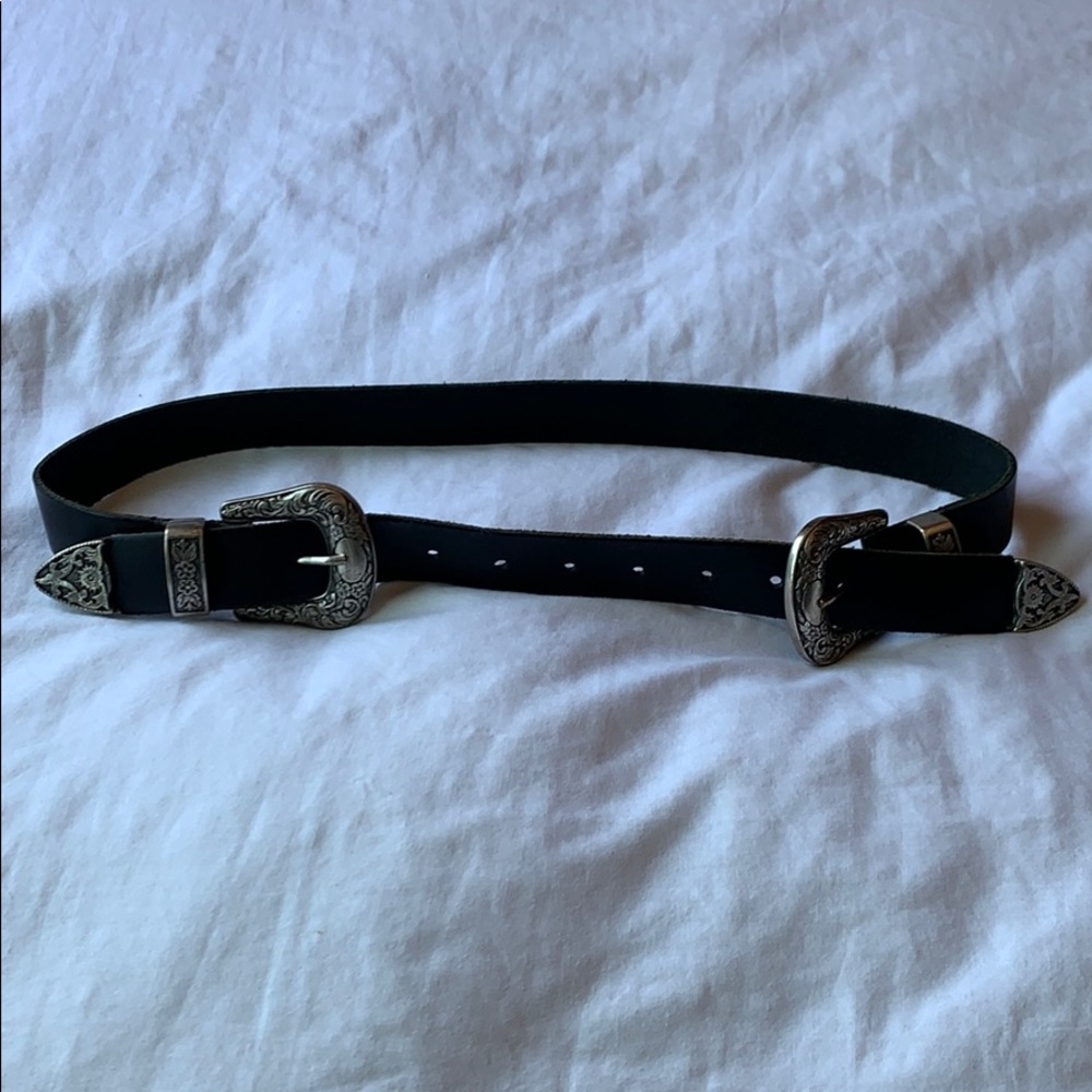 Black with silver hardware belt